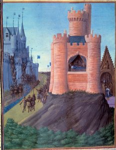 Sitio de Aviñón (1226). Muerte de Luis VIII. Coronación de San Luis (Luis IX). Miniatura en “Grandes Crónicas de Francia” por Jean Fouquet de Jean Fouquet
