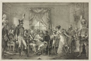 Napoleón en el Palacio del Gran Duque en Florencia, placa trece de La Vida Política y Militar de Napoleón