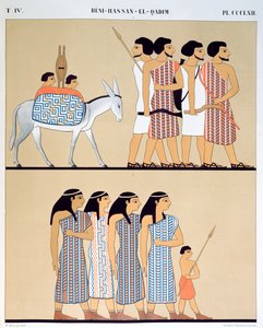 Fresco de la tumba de Nevothph en Beni-Hassan-El-Qadim (Beni Hasan), 1835-45