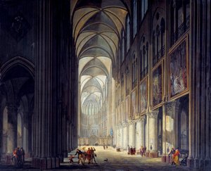 Vista interior de la catedral Notre Dame de París Pintura de J. F. Depelchin (1770-1835) 1789 Sol. 0,43x0,54m París, Museo Carnavalet - Vista interior de la catedral Notre Dame de París. Pintura de J.F. Depelchin (1770-1835) de Jean Francois Depelchin