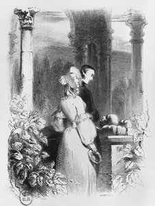 Visitando la tumba de Heloise y Abelard, ilustración de 