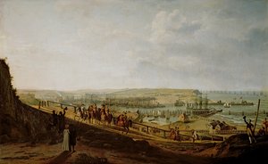 Napoleón I (1769-1821) Visitando el Campamento en Boulogne en julio de 1804, 1806 de Jean Francois Hue