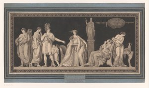 Coriolanus consuela a su esposa y madre Constance de Coriolan (título sobre objeto)