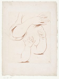 Tres brazos en diferentes posiciones Composiciones con partes del cuerpo humano (título de serie) de Jean Francois Janinet