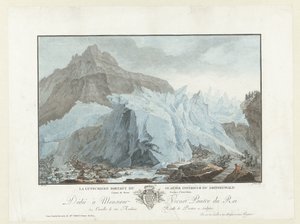 Gletsjer bij Grindelwald
Los Lutschinen saliendo del glaciar inferior de Grindelwald. Cantón de Berna Provincia de Interlaken (título del objeto)
Vistas notables de las montañas de Suiza (título de la serie) de Jean Francois Janinet