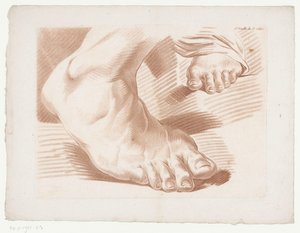 Dos pies 6.th Feuille du 5.e Cahier. (título en el objeto) Composiciones con partes del cuerpo humano (título de serie) Cinquième Cahier de Principes de Dessein (título de la serie)