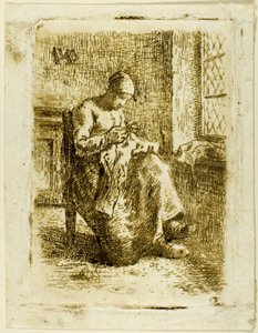 Una mujer cosiendo de Jean Francois Millet