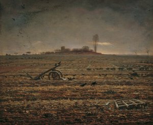 La llanura de Chailly con grada y arado de Jean Francois Millet