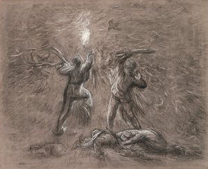 Cazando pájaros con antorchas de Jean Francois Millet