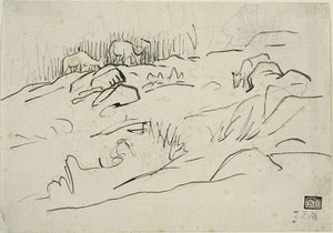 Paisaje con ganado de Jean Francois Millet