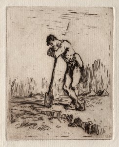 Hombre Apoyado en una Pala de Jean Francois Millet