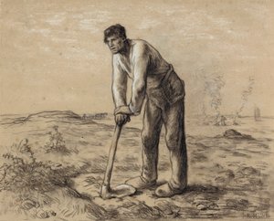 Hombre con una azada, c.1860-62