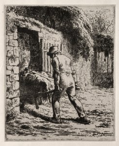 Campesino regresando del montón de estiércol, 1855-1856 de Jean Francois Millet