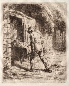 Campesino con una carretilla de Jean Francois Millet
