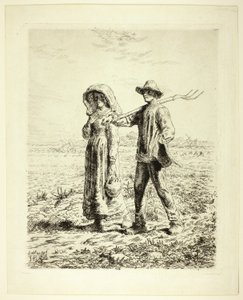 Campesinos yendo a trabajar de Jean Francois Millet