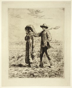 Campesinos yendo a trabajar de Jean Francois Millet