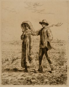 Campesinos a la obra de Jean Francois Millet