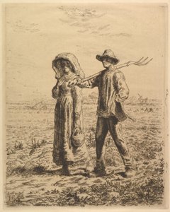 Campesinos yendo a trabajar, 1863 de Jean Francois Millet