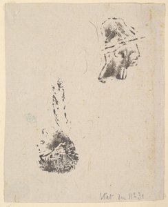 Prueba de un bloque de bocetos, 1834-75 de Jean Francois Millet