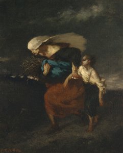 Retiro de la tormenta, ca. 1846 de Jean Francois Millet