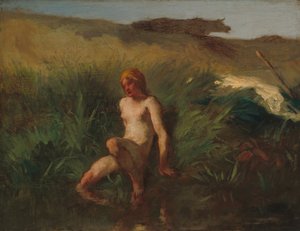 El bañista, 1846-1848 de Jean Francois Millet