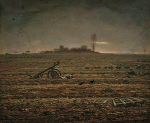 La Llanura de Chailly con Rastra y Arado de Jean Francois Millet