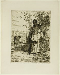 La Pastora Tejiendo de Jean Francois Millet