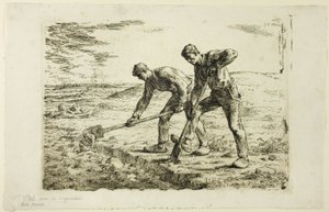 Dos hombres cavando de Jean Francois Millet