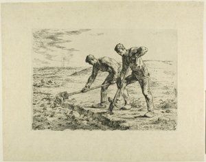 Dos hombres cavando de Jean Francois Millet