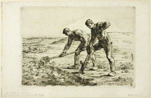 Dos hombres cavando de Jean Francois Millet