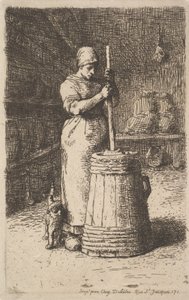 Mujer batiendo mantequilla, 1855-56