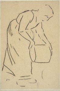 Mujer vaciando un cubo de Jean Francois Millet