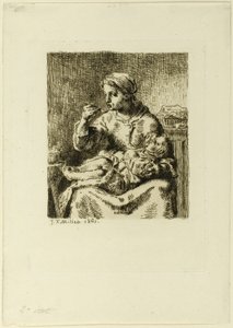 Mujer alimentando a su hijo