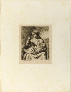 Mujer alimentando a su hijo de Jean Francois Millet