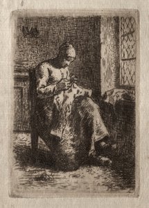 Mujer cosiendo de Jean Francois Millet
