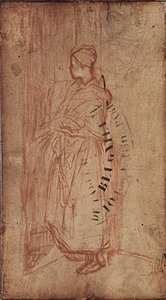 Joven mujer sacando ropa de un estante, c.1850-52 de Jean Francois Millet