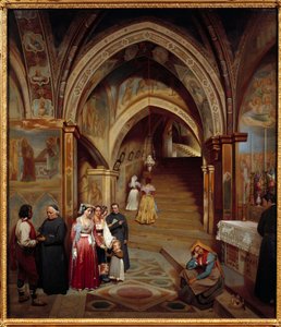 Vista de la iglesia del monasterio benedictino de San Subiaco de Jean Francois Montessuy
