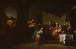 Belisario recibiendo hospitalidad de un campesino, 1779 de Jean François Pierre Peyron