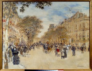 Belle époque: Vista del Pabellón de Hannover y el Boulevard des Italiens en París de Jean Francois Raffaelli