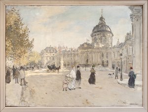 Instituto de Francia en París hacia 1898, Pintura de Jean Francois Raffaelli (1850-1924). Fotografía, KIM Youngtae, París, Museo Carnavalet. de Jean Francois Raffaelli