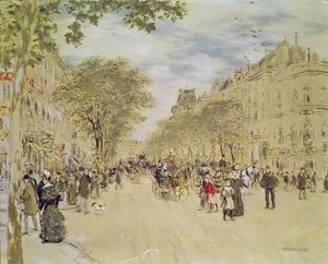 El Pabellón de Hannover y el Boulevard des Italiens, París, después de 1870 de Jean Francois Raffaelli