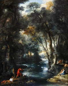 Caza de patos en un bosque de Jean François de Troy