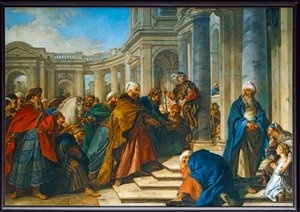 Le Dedain de Mardochee envers Aman - El desdén de Mardoqueo hacia Amán ... de Jean François de Troy