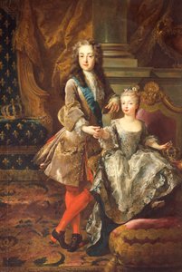 Retrato de Luis XV de Francia (Versalles 1710-1774) con Mariana Victoria de España, Infanta de España (Madrid