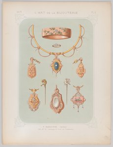 Diseños de Joyas en Oro y Oro Rosa, 1879 de Jean François Barousse