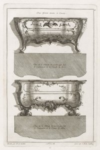 Libro de diferentes diseños de cómodas de Jean François Cuvilliés
