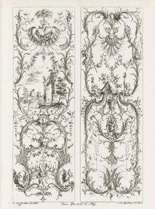 Dos paneles verticales de Jean François Cuvilliés