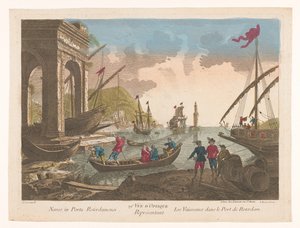 Visión de los botes y las tarjetas en el puerto de Róterdam
29º Vista óptica de los barcos en el puerto de Rotterdam (título en el objeto)