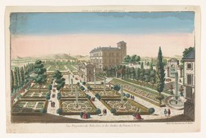 Vista de los Giardini Vaticani en Ciudad del Vaticano Le Belvedere du Vatican a Rome (título sobre el objeto) de Jean François Daumont