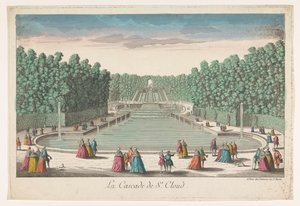 Vista de las cascadas del jardín del castillo de Saint-Cloud
La cascade de St. Cloud (título en el objeto)